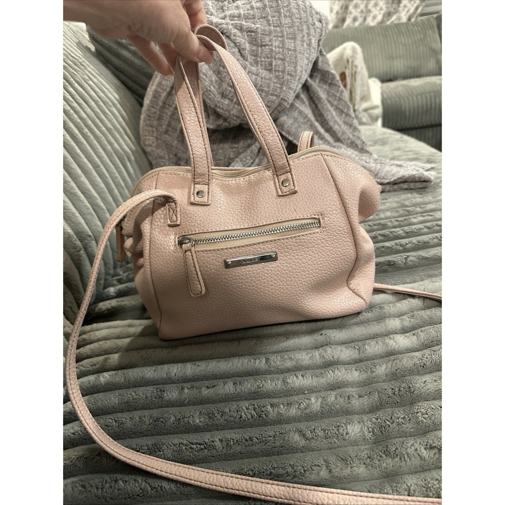 Nine West Medium Purse Bag Light Pink Crossbody‎ Or Double Strap Handbag Silver